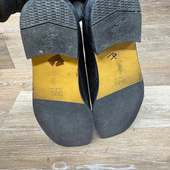 Daks London Black Leather Reptile Embossed Square Toe Oxfords Men's Size 10 - Picture 4 of 7